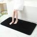 IOOB Precision Components Ltd. Tapis de bain à poils longs avec dessous antidérapant, tapis en microfibre doux pour salle de bain, Noir, Rectangle, 60 x 120 cm