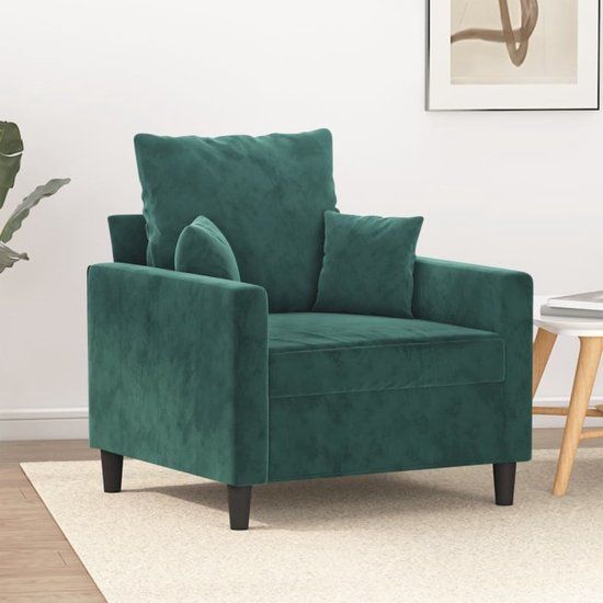 vidaXL Fauteuil 60 cm fluweel donkergroen