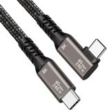 Allteq USB C kabel | 1.5 meter | Zwart | USB4 | 40 Gb/s | 8K | 240W | Haaks