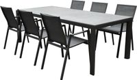 AVH-Collectie New Valley Angora dining tuinset 220x100x74,5 cm 7 delig antraciet