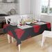Bonamaison Tafelkleed, Anti-Mold, Sneldrogend, Waterdicht, 100% Polyester Tafellaken, rood Zwart, 140 x 160 Cm