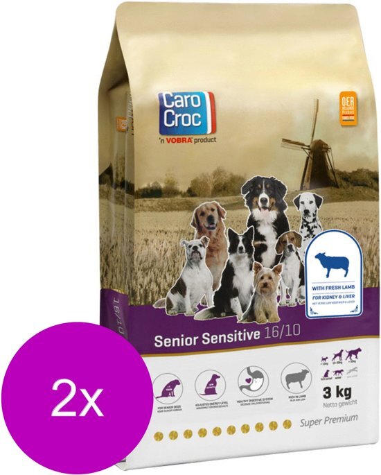 CAROCROC Senior Sensitive Lam&Granen - Hondenvoer - 2 x 3 kg