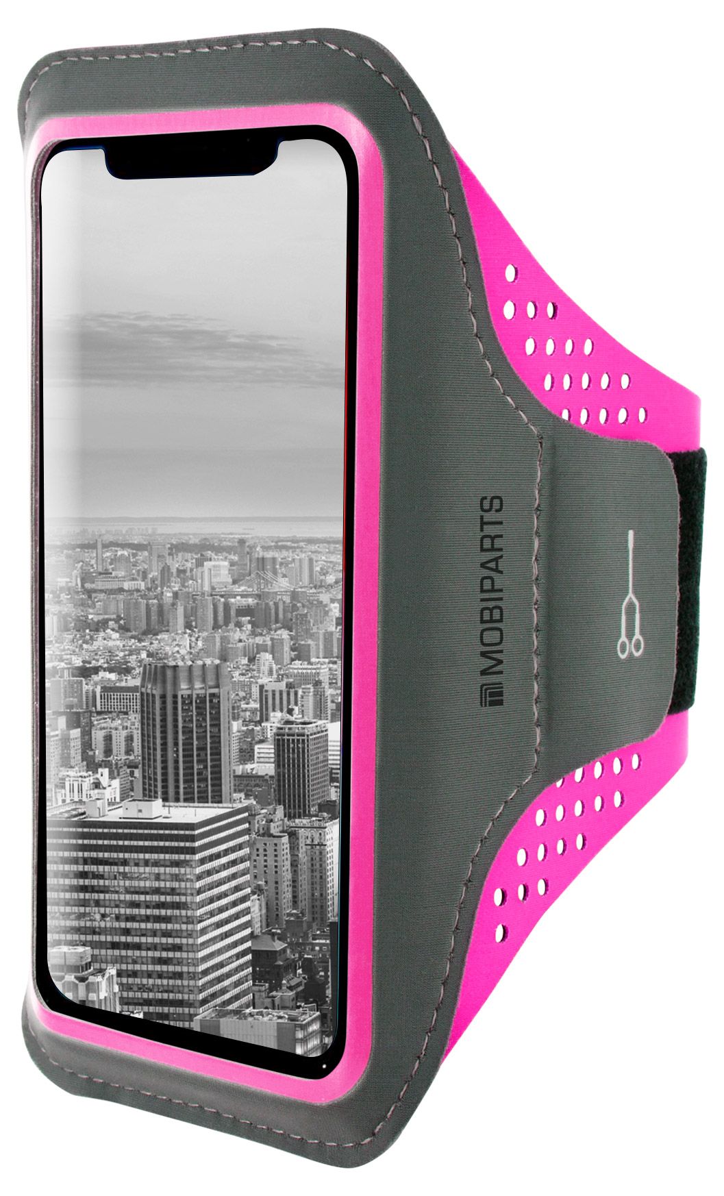 Mobiparts Comfort Fit Sport Armband Apple iPhone XR - Neon Pink