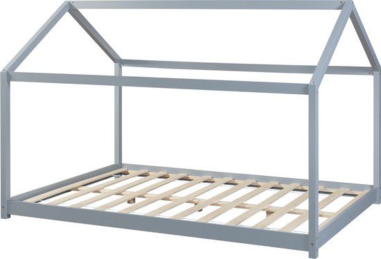 en.casa Cerro Huisbed - 140x200 cm - Grijs