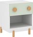 en.casa Table de nuit pour enfants Vaarentaa avec tiroir et compartiment ouvert 47x40x35 cm vert menthe