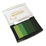 Rayher Stempelkussen Versacolor, 5 kleuren, groentinten, 4,7 x 7,5 cm