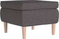 vidaXL Kruk met houten poten stof donkergrijs
