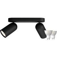 Philips Hue Philips Pongee Opbouwspot - Zwart - 2x GU10 - Incl. Hue White Ambiance