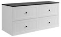 3xE living Meuble sous-vasque 160 cm, 4 tiroirs, blanc/noir