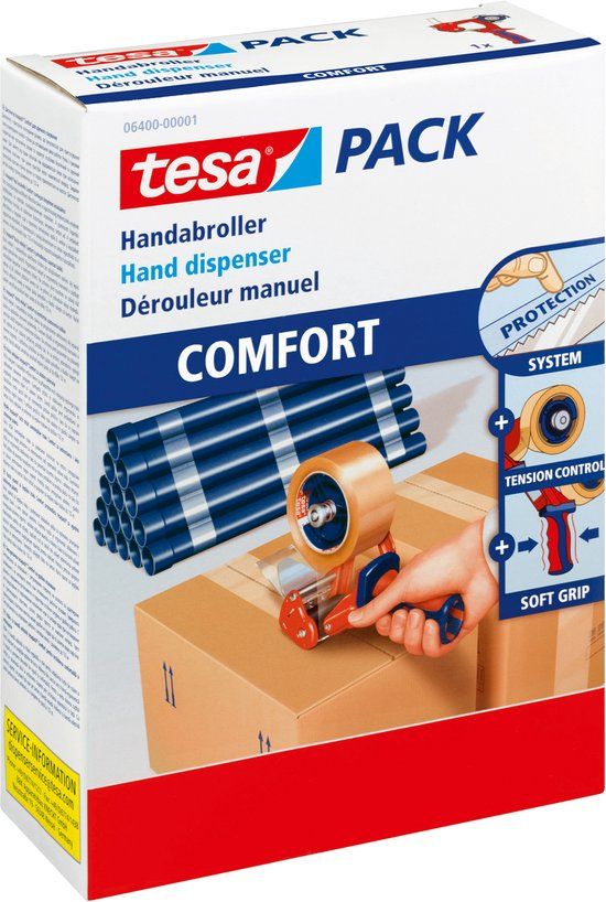 Tesa 6400 Tape Dispenser - Handheld - 50mm - Red