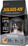 Julius-K9 Senior – Hypoallergeen hondenvoer met lam & rijst – Hondenbrokken voor oudere honden met gevoelige spijsvertering – 12kg