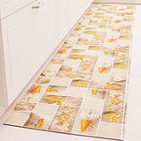 PETTI Artigiani Italiani - Keukenloper antislip en wasbaar, 52 x 180 cm, motief Lidia oranje - 100% MADE IN ITALY