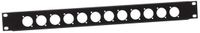 Adam Hall 19" rackpaneelvoor 12xXLR - 1HE staal - Rack paneel