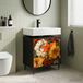 Maison Exclusive Armoire de salle de bain exclusive GENNEP, finition imitation chêne noir, dimensions : 60 x 40 x 61 cm
