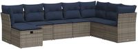 vidaXL 9-delige Loungeset met kussens, polyrattan, grijs