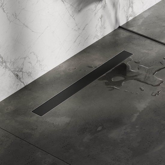 Brauer Douchegoot - 70cm - Mat Zwart - Met Omkeerbaar Rooster