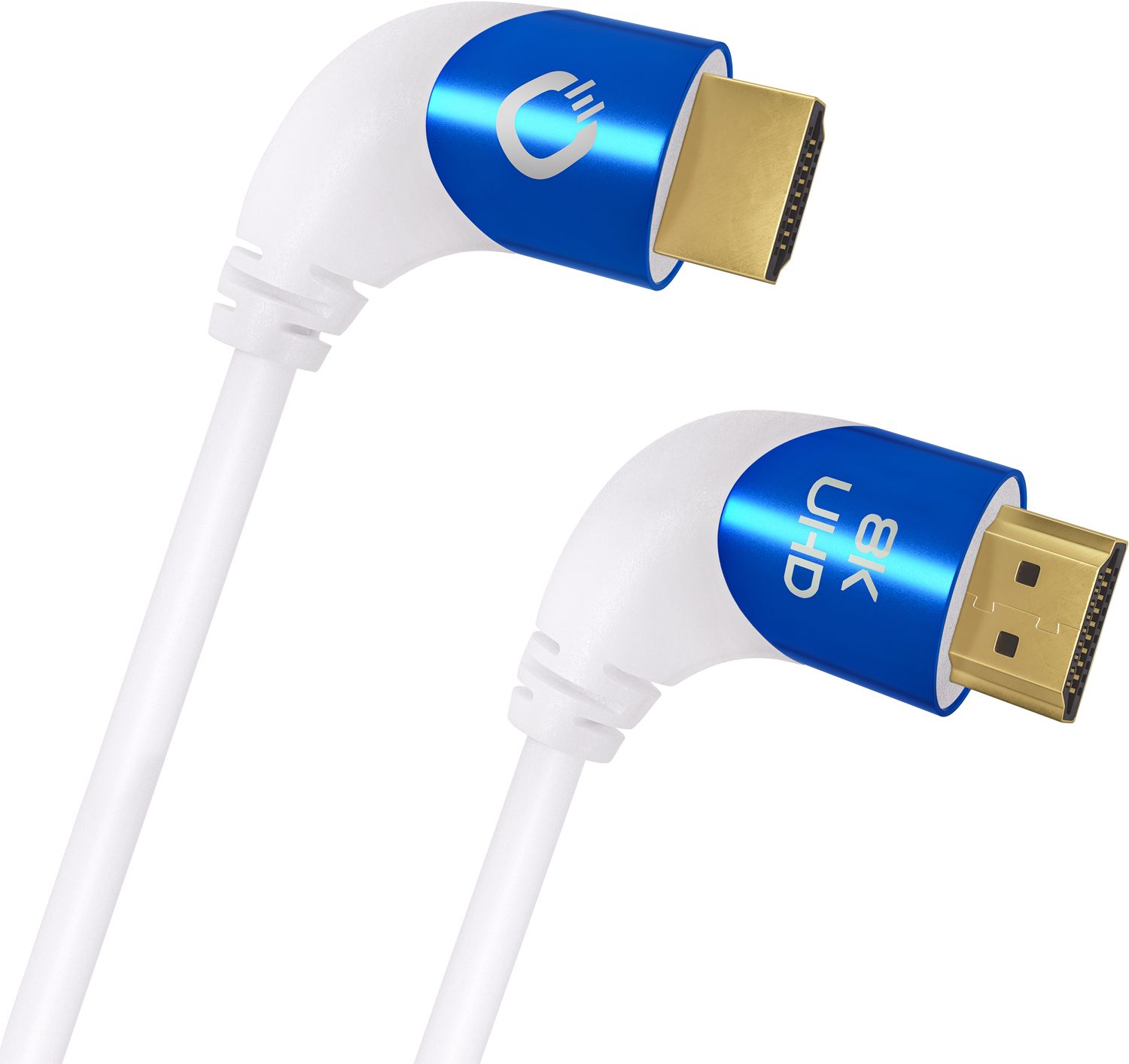Oehlbach D1C42548 HDMI Kabel - 3m - HDMI 2.1 - 8K - Haaks - Wit/Blauw
