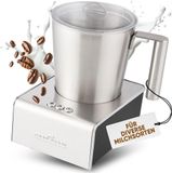Wan GmbH Mousseur à lait - 3 interrupteurs - 6 fonctions - capacité 500 ml - 600 Watt - couleur Argent - PC-MS 1032