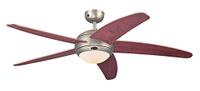 132 Bendan 132 cm plafondventilator Bendan 72564 met enkele lamp en vijf vleugels, uitvoering in donker tin met opaalmelkglas
