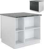 Vicco Fame-Line Keukeneiland – 90 cm met lade, zonder werkblad Antraciet landhuis/wit