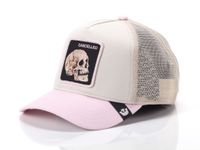 Goorin Bros. Casquette Trucker The Cancelled Skull Whisper, The Farm, beige et rose, avec patch tête de mort brodée