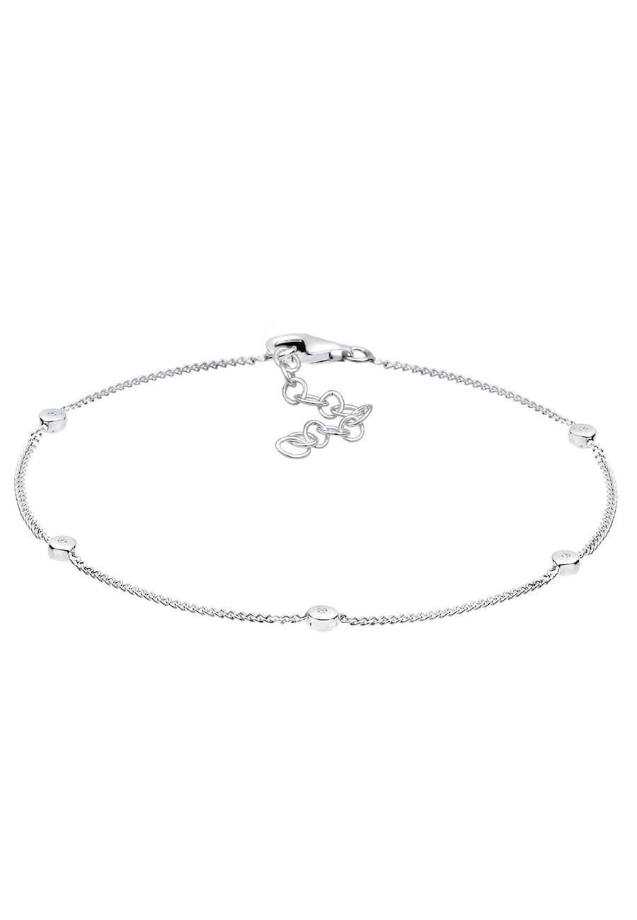 Elli DIAMONDS Elli DIAMONDS Elli DIAMONDS Armband Dames Klassiek met Diamant (0.025 ct.) in 925 Sterling Zilver Armbanden