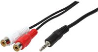 LogiLink 1x3.5mm - 2xRCA, 0.2m audio kabel 0,2 m 3.5mm Zwart