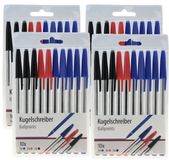 Merkloos / Sans marque Balpennen - 40x stuks - 3 kleuren - rood - zwart - blauw - pen