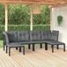 Prolenta Maison Exclusive - Tuinset voor 6 personen, zwart en grijs, van polyrotan