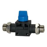 Afsluitklep RIEGLER Afsluitklep "Blaue serie", G 1/4 a., G 1/8 a., werkdruk max. 15 bar, kunststof/messing vernikkeld