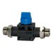 Afsluitklep RIEGLER Afsluitklep "Blaue serie", G 1/4 a., G 1/8 a., werkdruk max. 15 bar, kunststof/messing vernikkeld