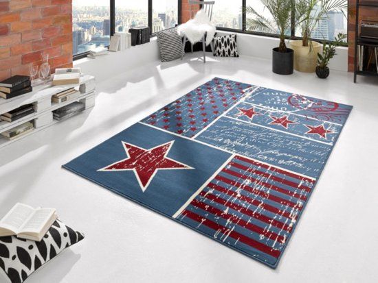 Hanse Home Vloerkleed patchwork star 140x200cm zwart - Zwart - Polypropyleen