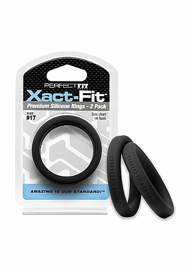 PerfectFitBrand #17 Xact-Fit Cockring 2-Pack - Black