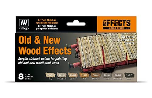 Vallejo 071187 kleurset, oud en nieuw effect hout, 8 x 17 ml