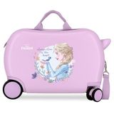 Disney De ijskoningin kinderkoffer met combinatieslot aan de zijkant, 4 wielen, van ABS, een stijf en licht materiaal, Mauve, Talla única, Kinderkoffer 45