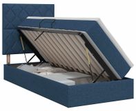 vidaXL - Bed with storage and mattress - Blue - 100 x 200 cm - Fabric