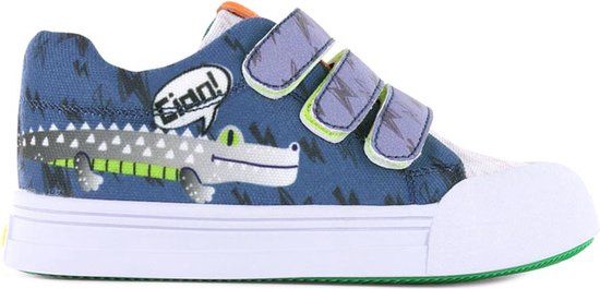 Go Banana's Sneakers Jongens Blauw Beige Canvas Maat 35