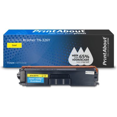 PrintAbout Huismerk Brother TN-326Y Toner Geel | Compatibel