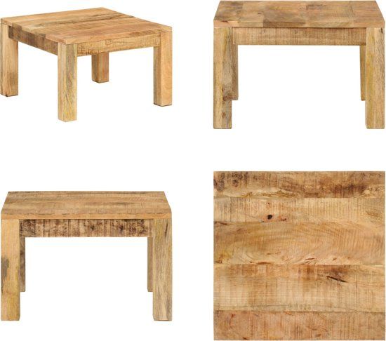 vidaXL Salontafel - 55x55x35 cm - Massief Mangohout - Bruin