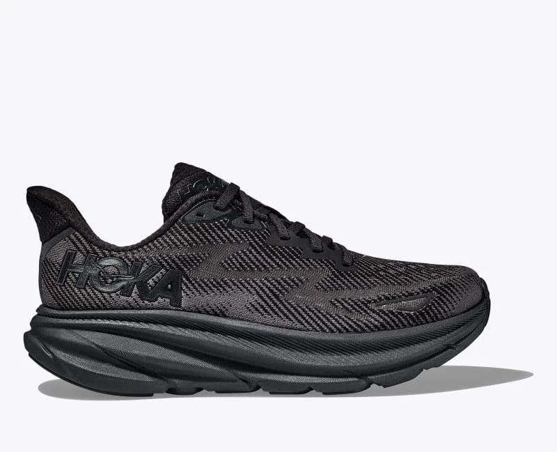 Hoka One One Clifton 9 Wide Running Shoes - Men - zwart/wit