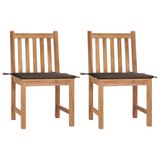 VidaXL Tuinstoelen 4 st met kussens massief teakhout