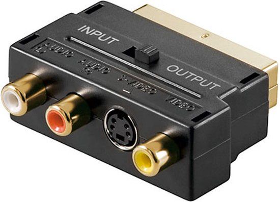 Goobay Scart - 3x RCA Composiet Adapter - Zwart