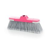 Maya 02011 - Schokbestendige bezem met middelgrote vezels, ideaal voor binnen, roze en grijs