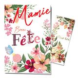Afie 65-1324BFMamie kaart met bladwijzer in goud, glanzend, voor jou, oma, goede viering, oma, memo, goede mama, maart, lente, met envelop, gemaakt in Frankrijk