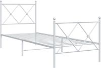 vidaXL Bedframe met hoofd- en voeteneinde metaal wit 75x190 cm