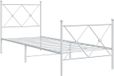 vidaXL Cadre de lit avec tête et pied de lit métal blanc 75x190 cm