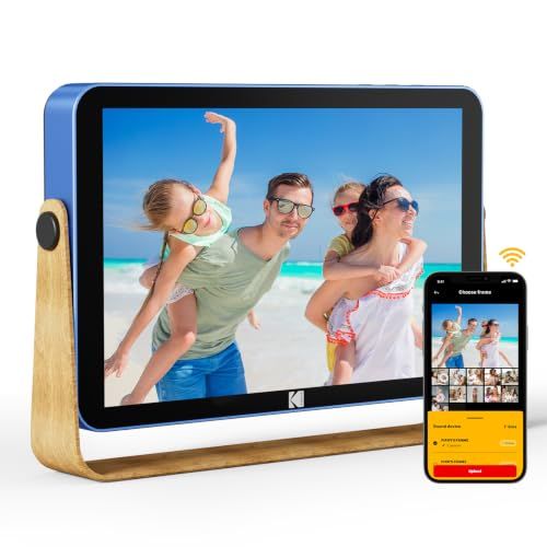 KODAK Digitale fotolijst met wifi, 10 inch HD IPS touchscreen, 4000 mAh batterij, 16 GB geheugen, digitale fotolijst maakt het delen van video's/afbeeldingen met het gezin, cadeau-ideeën