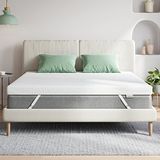 Novilla Topper, 100 x 200, matrasoplegger voor eenpersoonsbed, traagschuim, 5 cm, topper, stof, uitstekend ademend vermogen, 4 elastische hoeken, hoes, gemiddelde hardheid, ademend, wit