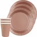 Santex Feest/Verjaardag Servies Set - 10x Bordjes en Bekertjes - Rose Goud - Karton