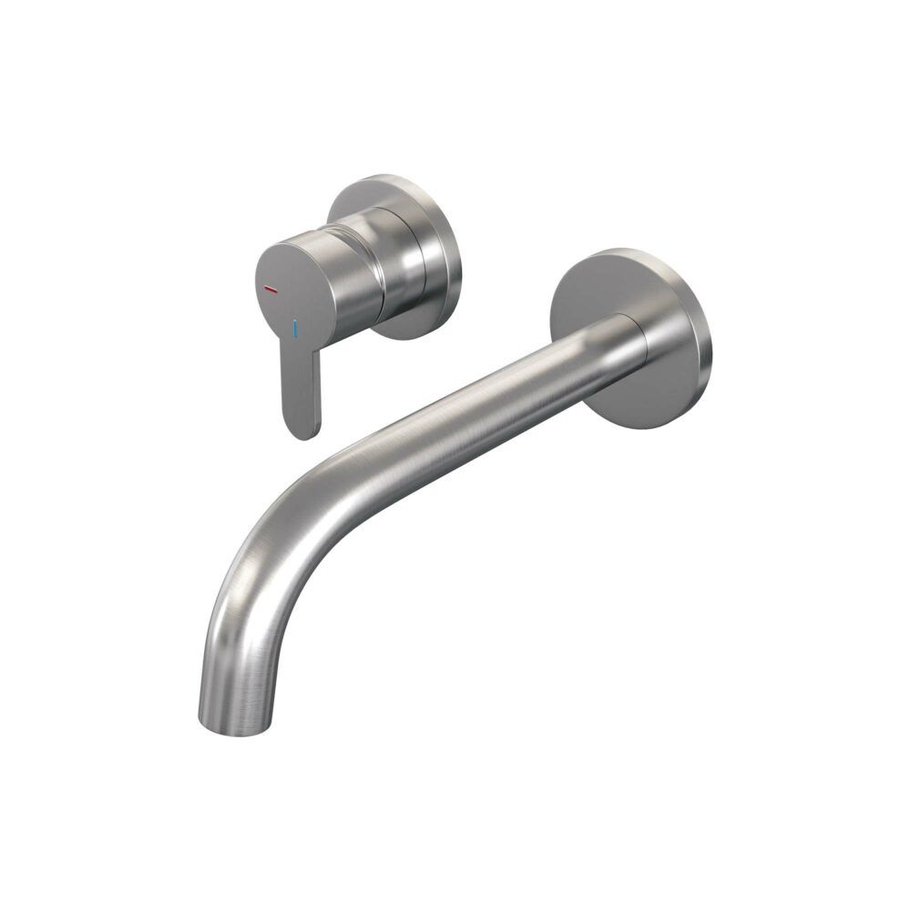 Brauer Brushed Edition inbouw wastafelkraan met gebogen uitloop en ovale staaf nikkel